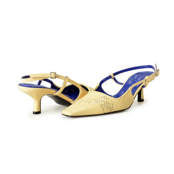 Burberry Women's 100% Leather Heeled Slingback Sandals Shoes US 9 EUR 39 - Picture 8 of 8